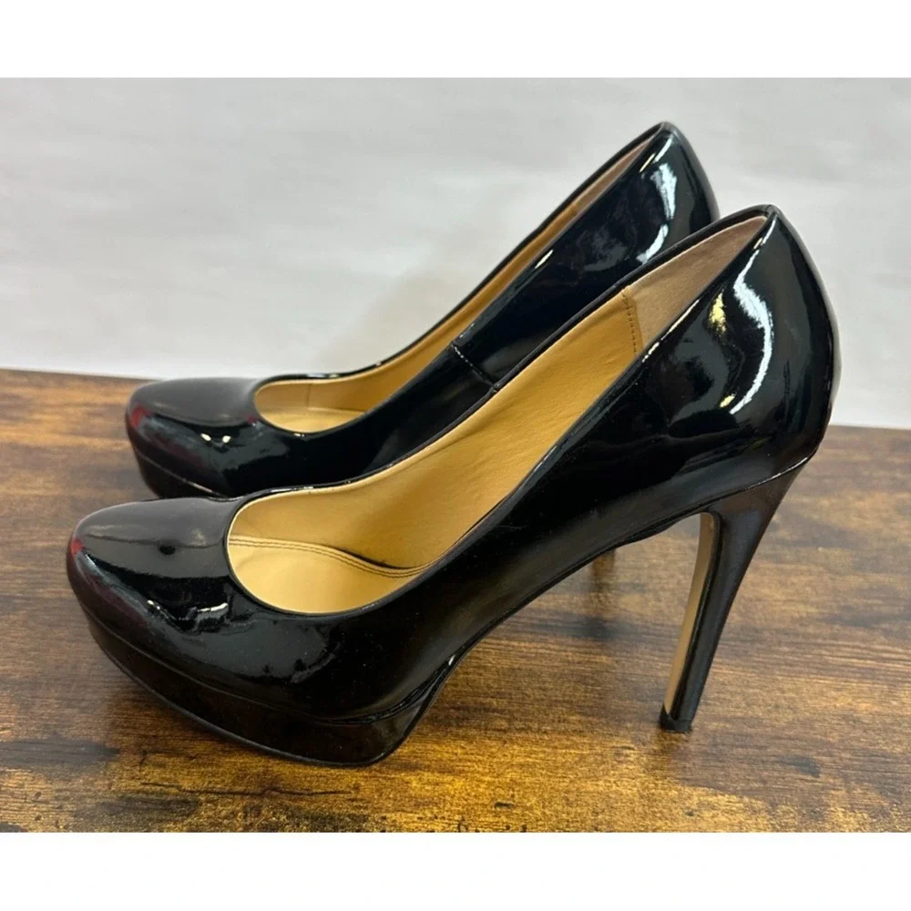 Chinese Laundry Black Patent Platform Pumps Stiletto Heel Elegant Classy Size 11 - Picture 5 of 15
